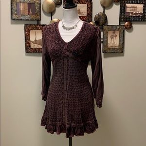 Boho festival burgundy top